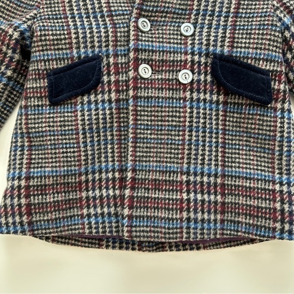 Vintage Breman And Tanner Union Made Girls Plaid‎ Wool Coat Size 3 Made In USA - Picture 3 of 14